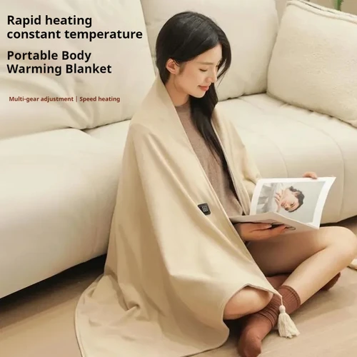 웨어러블 전기 담요, 가정 및 사무실 무릎 워머 여행용 휴대용 가열 담요 케이프, 3 단계 가열 