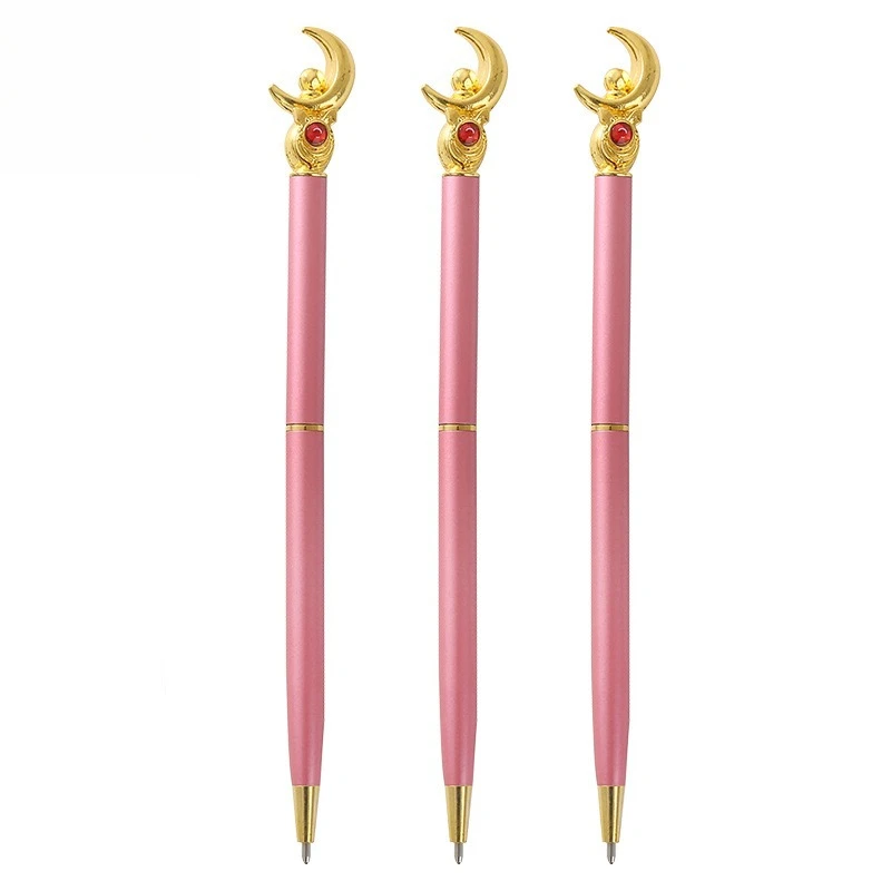 

Hot Kawaii Sailor Moon Series Black Ball Pen Cute Cartoon Creativity Moon Modeling Pen Girls Stationery Supplies Reward Gift