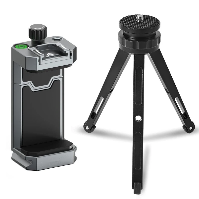 Smartphone Tripod Mount Aluminum Metal Universal Smart Phone Clamp Tripod Adapter Holder Clip for iPhone Xiaomi Huawei Samsung