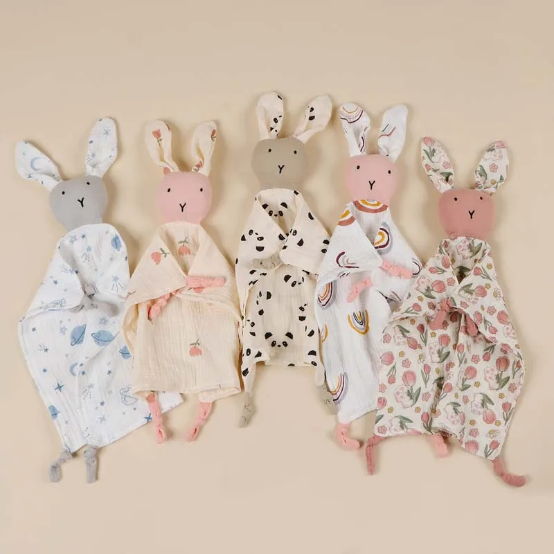

Cute Rabbit Baby Bib Burp Cloths Muslin Saliva Towel Newborn Burp Cloth Soft Cotton Infant Comforter Feeding Scarf Newborn Gift