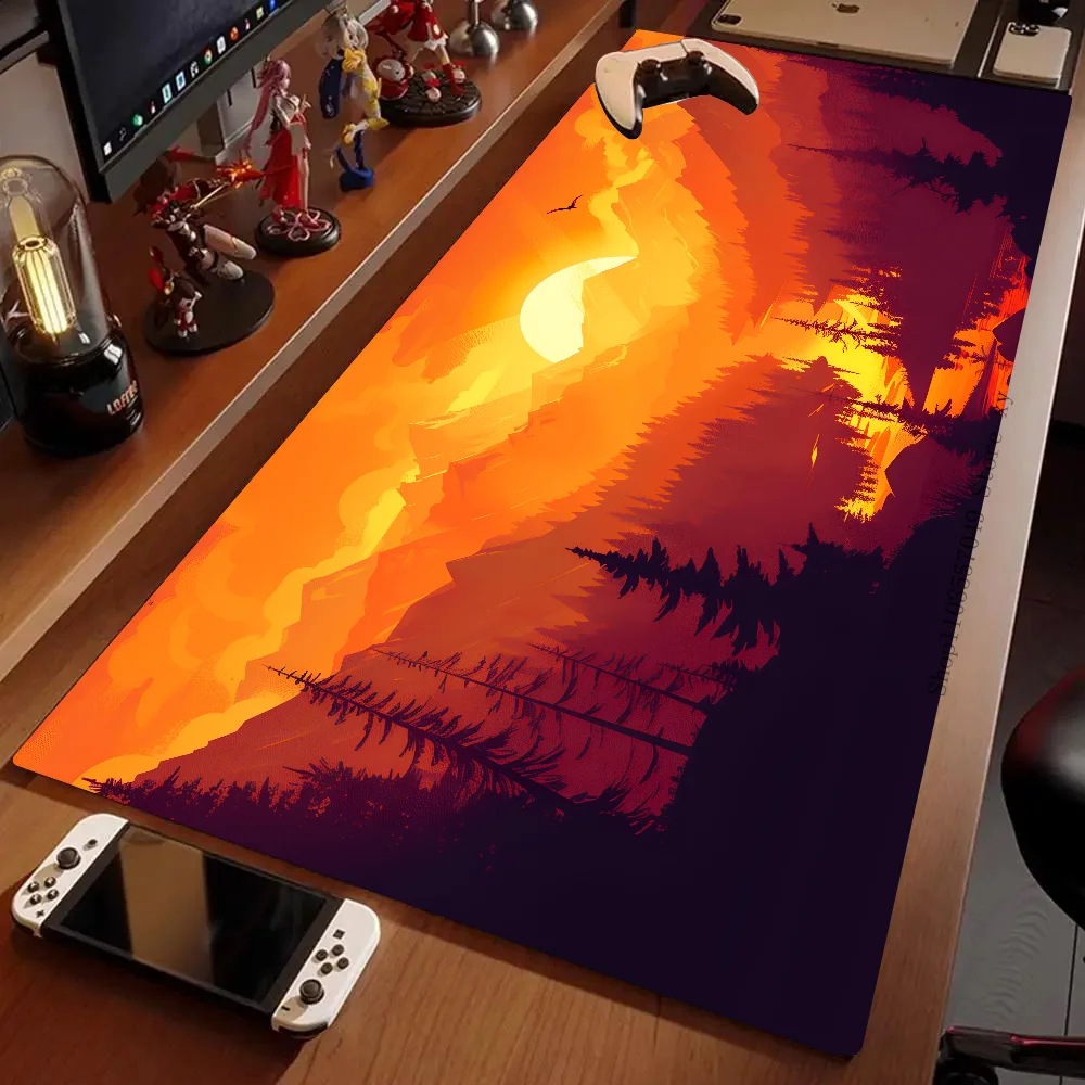 Game F-Firewatch Forest Mousepad Large Gaming Mouse Pad LockEdge Thickened Computer Keyboard Table Desk Mat