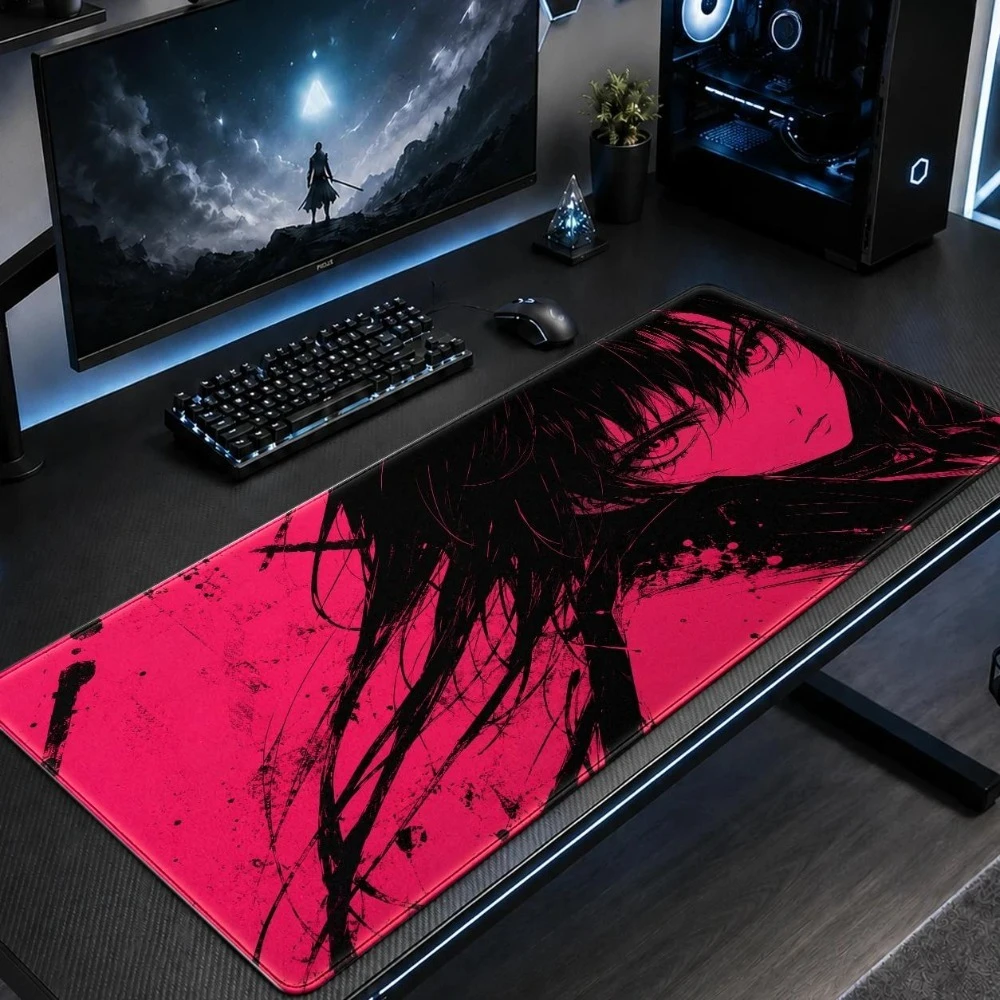 Colorful pink Grunge-themed keyboard mat, soft and stain-resistant. Ideal gift for gamers and office workers alfombrillas gaming