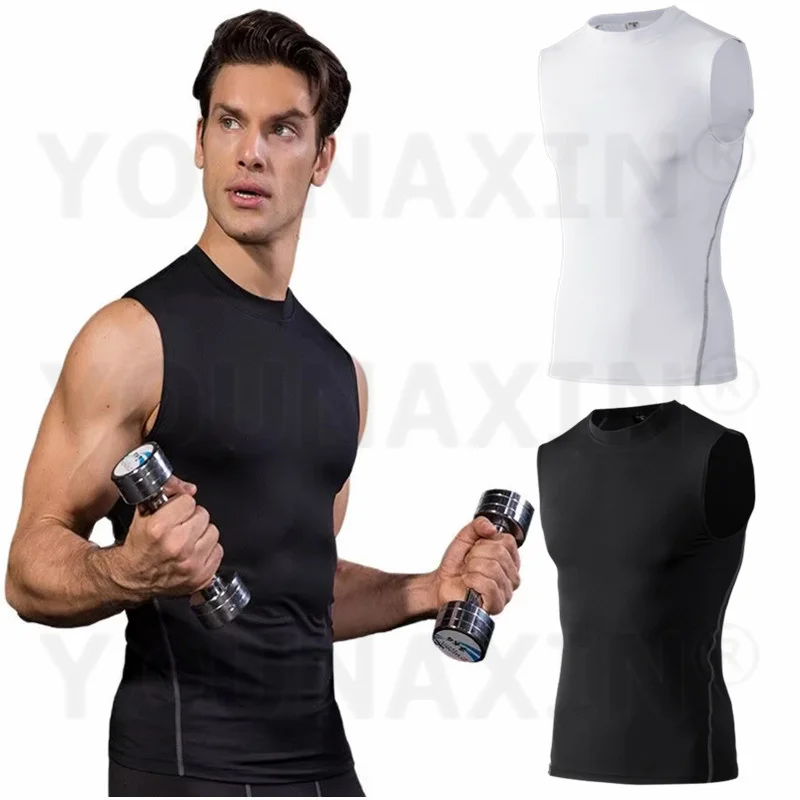 

Men's Running Sports Skinny Vest Tight Tank Base Layer Sleeveless T-Shirt Top Singlet Sweatshirt Activewear S M L XL 2XL 3XL