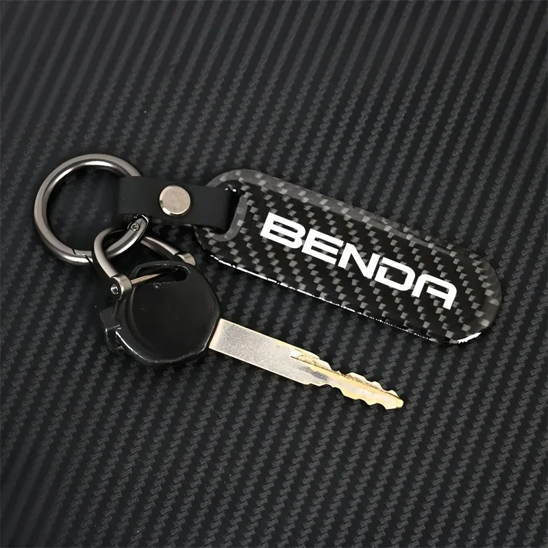 For BENDA Chinchilla 300 450 Rock300 LFS700 LFC700 Custom LOGO Motorcycle Key chain Carbon Fiber Keychain