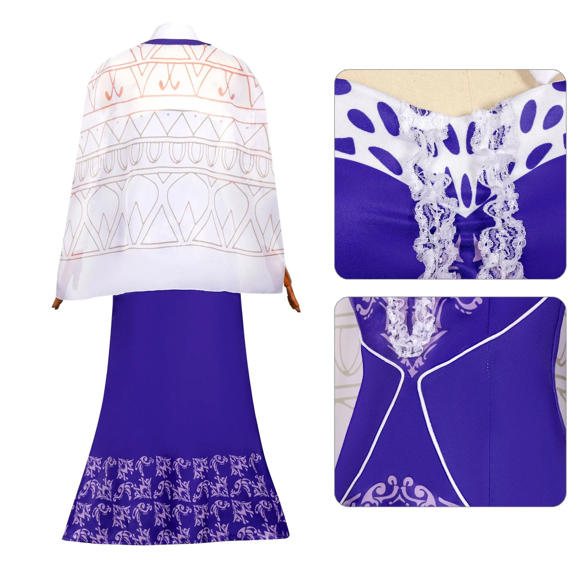 

Vladilena·Milize 86- Eighty Six Cosplay Costume Halloween Carnival Women's Purple Elegant Chinese Style New Cheongsam Dress HCos