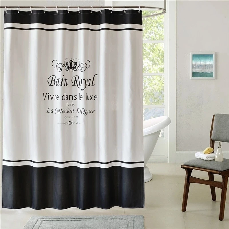 Quick-Drying Royal Crown Shower Curtain Thicken Waterproof Polyester Curtains Washable Bathroom Bath Accessories Multiple Size