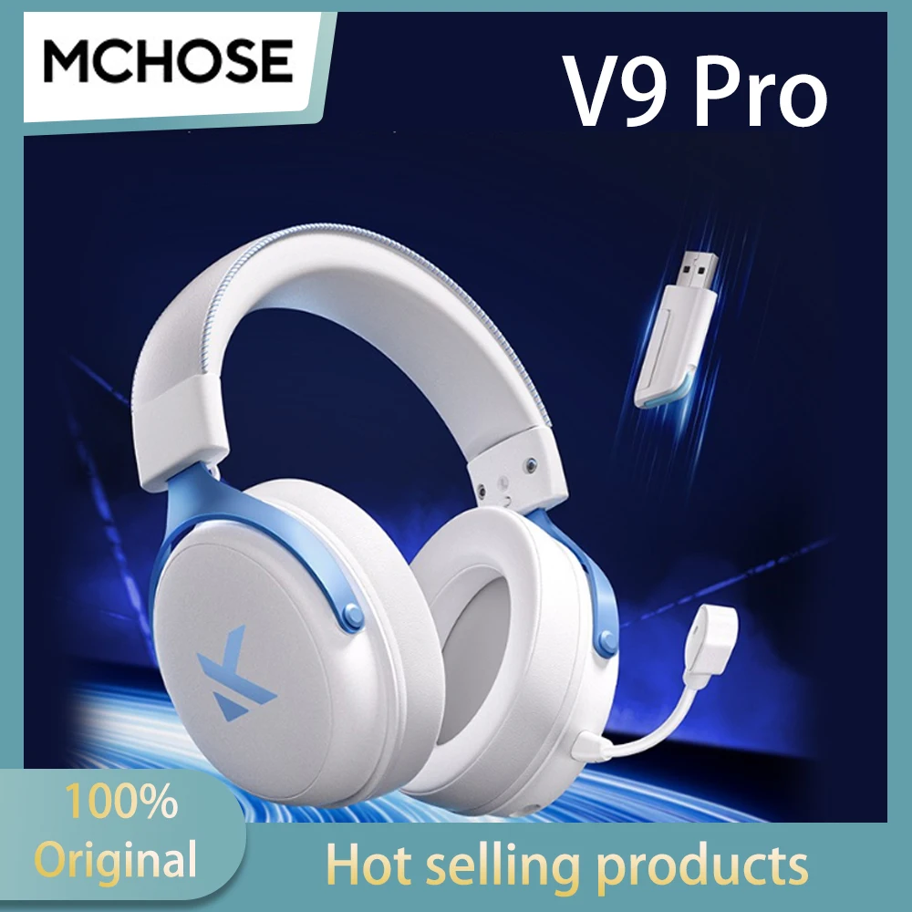 MCHOSE V9 Pro Gaming Earphones Head Mounted Esports Computer Earphones 7.1 Channel Wireless Wired 53mm Large Dynamic Coil
