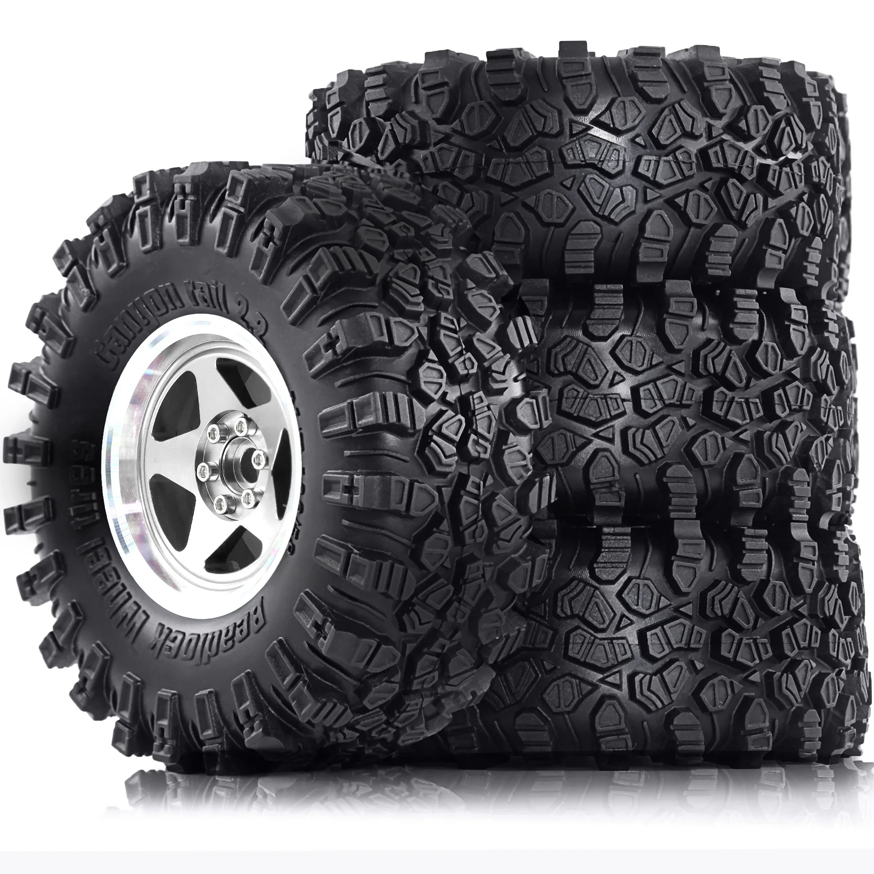 RED SPIDER 4Pcs 2.2 Inch Beadlock RC  Rubber Tire Set 136mm Mud Terrain Tyres For 1/10 RC Crawler TRX4 SCX10 Wraith Off Road Car