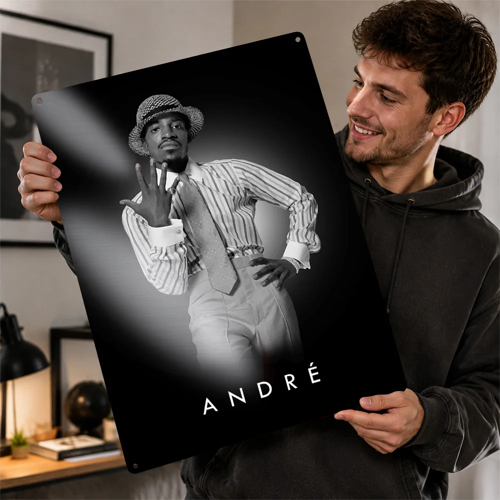 Andre 3000 Aluminum Poster Personalized Metal Sign Striking Hip Hop Icon Wall Art Perfect For Music Rooms Or Recording Studios