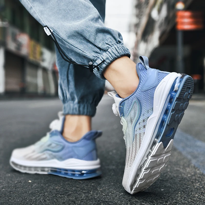 أحذية رياضية كاجوال للرجال قابلة للتنفس، أحذية رياضية فاخرة بدون كعب أنيقة - أحذية سباق مريحة للرجال