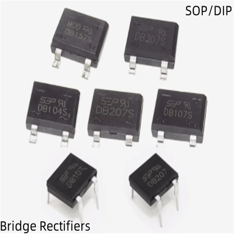 XKSS new 50PCS DB104S DB105S DB106S DB107S DB157S DB207S Bridge Rectifiers SOP4 DIP4 Bridge Stacks1/1.5/2/3A 400/500/600/1000V