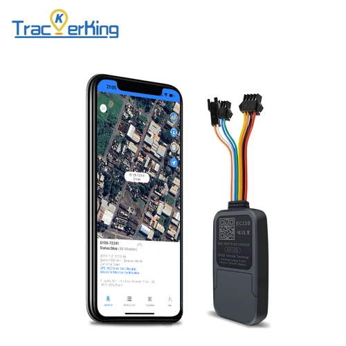 TrackerKing EC33B GSM GPS tracker para dispositivo de seguimiento de vehículos de motocicletas y automóviles con alimentación de aceite de corte y software de seguimiento en línea
