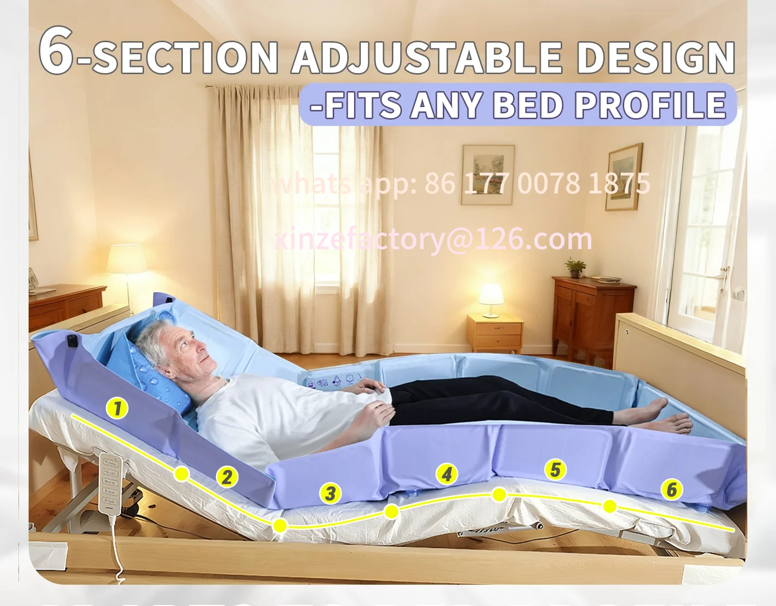 Customizable  Foldable Patient Shower Mattress Washing in Bed System，Portable Bathtub for Disabled Elderly Bedridden