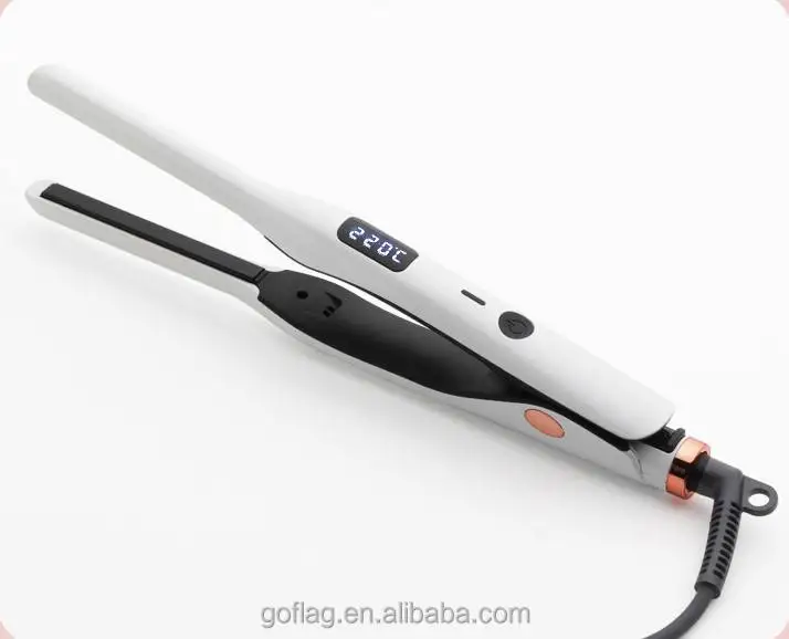 

Custom Logo 0.3 Inch Mini Pencil Titanium Plate 470 Degree LCD Display Hair Flat Iron Curler Portable Hair Straightener