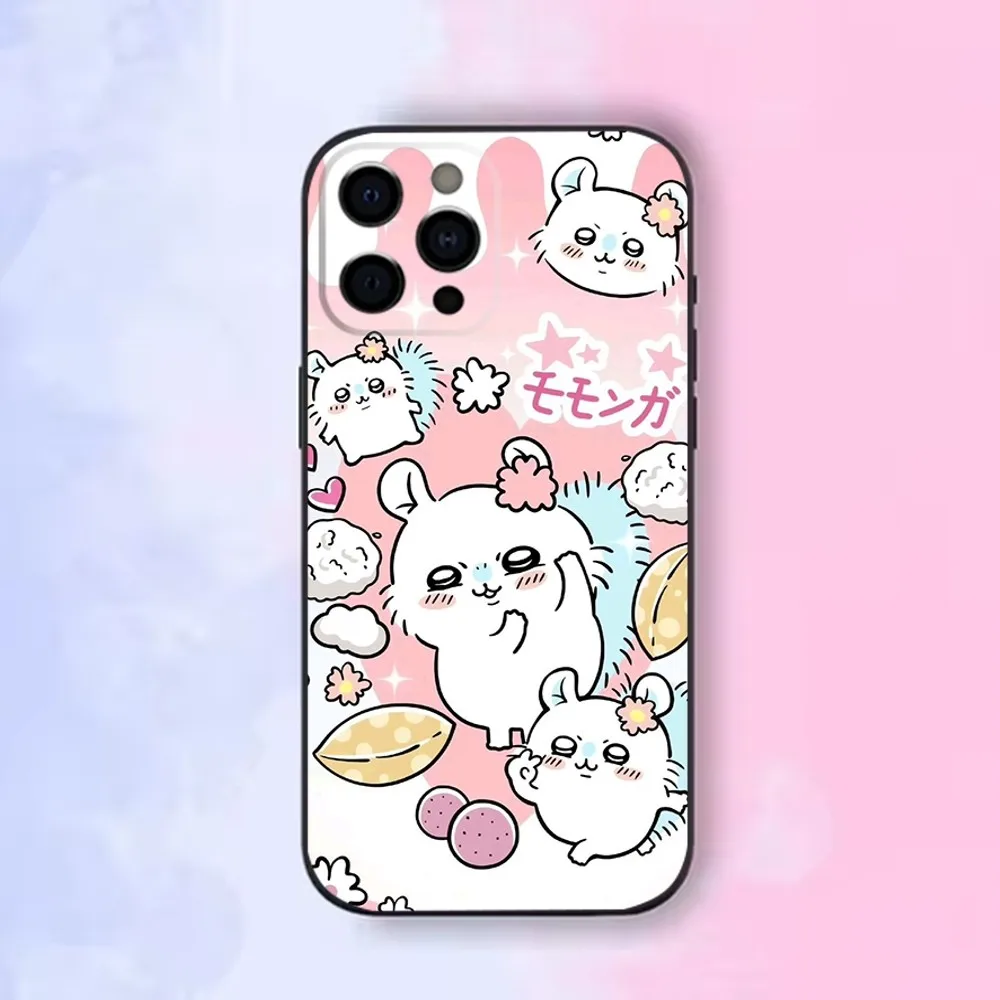 Cartoon C-ChiikawaeS-S Phone Case For iPhone16,15,14,13,12 Mini 11 Pro XR,X,XS,MAX 7,8 Plus Silicone Cover Soft Black