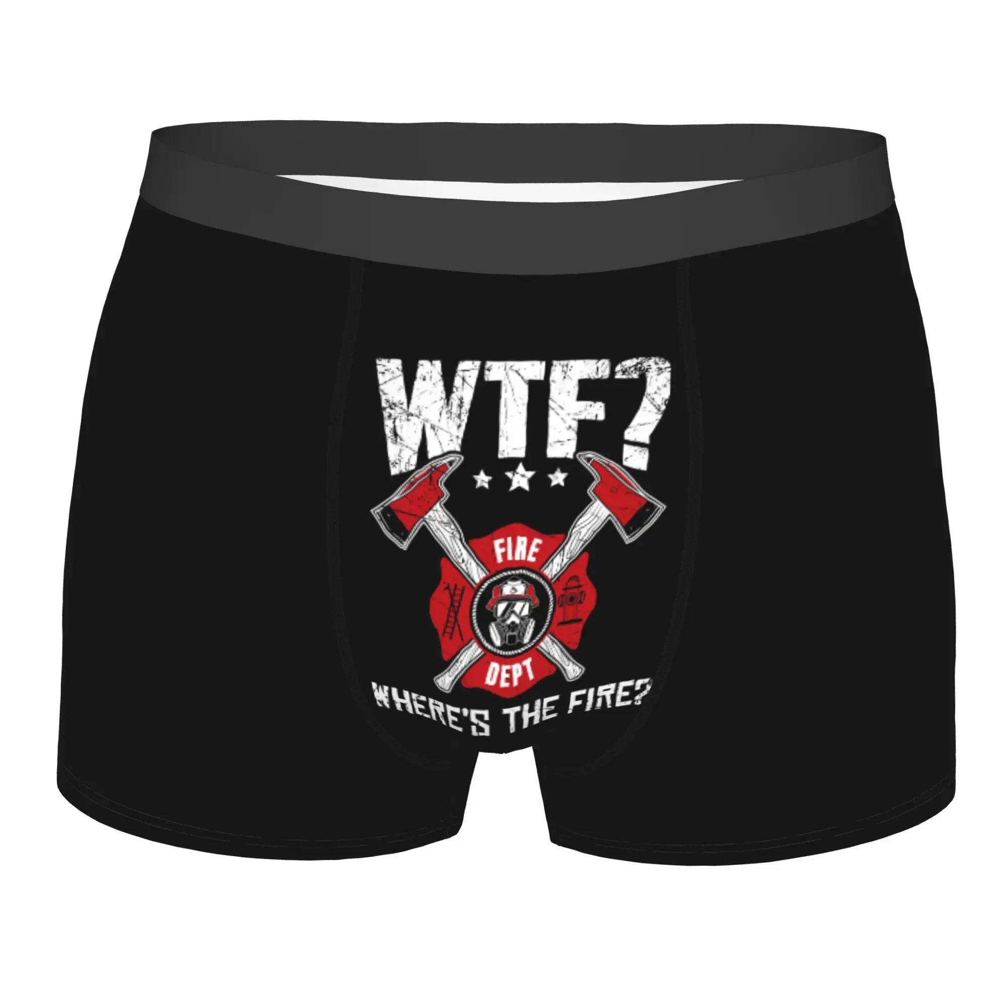 

Customized Fire Rescue Firefighter Boxer Shorts For Homme 3D Printed Underwear Panties Briefs Stretch Underpants