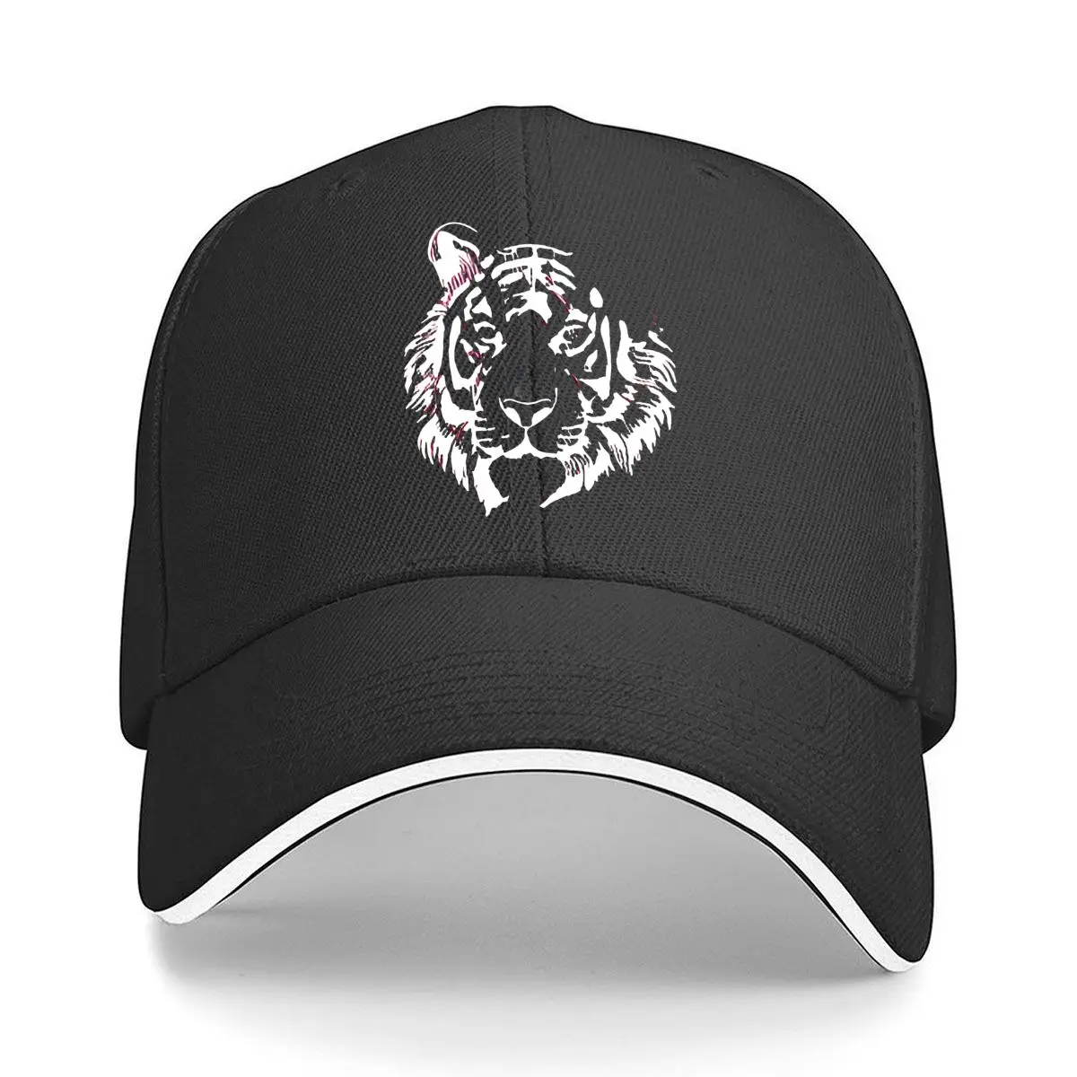 Artistic Tiger Head Vinyl Decal Hip Hop hat Fashion Outdoor Sports Sandwich Baseball Cap