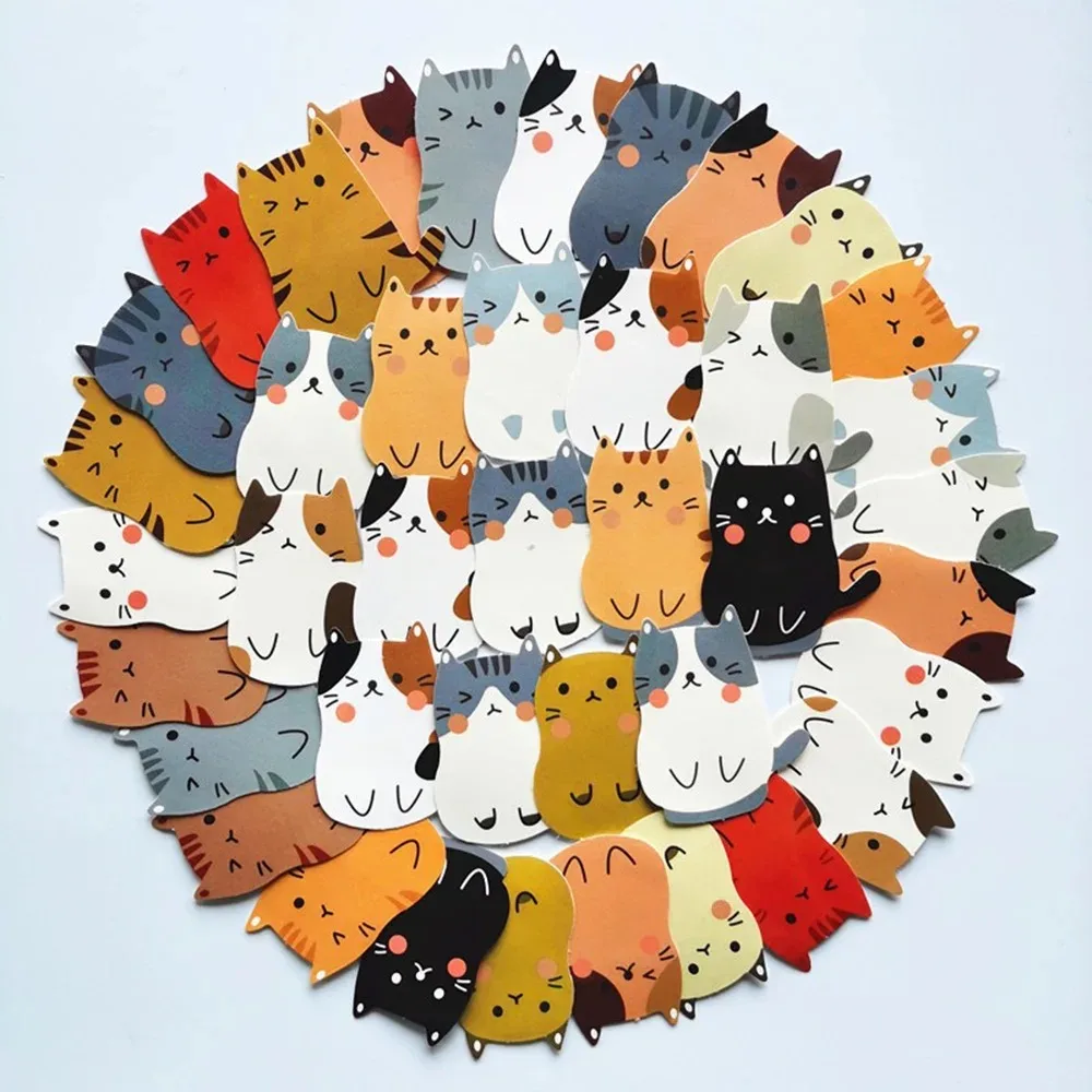 40 Stück Tier-Katzen-Aufkleber, niedliche Cartoon-Graffiti-Sticker, exquisite Mode-Aufkleber für Telefon, Computer, Notizbuch, Schreibwaren, DIY, Spielzeug, Geheimnisse