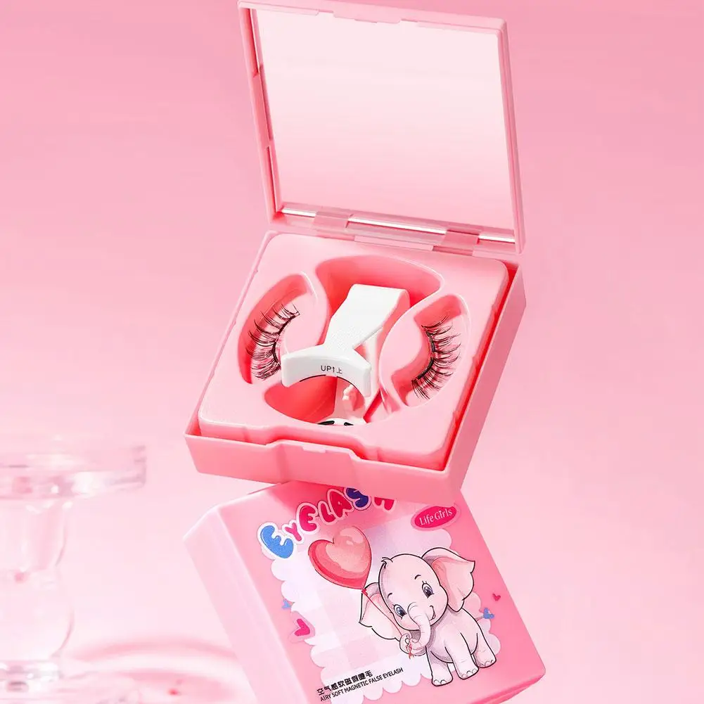 韓国アイドル風 マグネットつけまつげ 新しい小悪魔風 太め3Dまつげ ソフト 再利用可能 アプリケーター付き フェイクミンクメイク