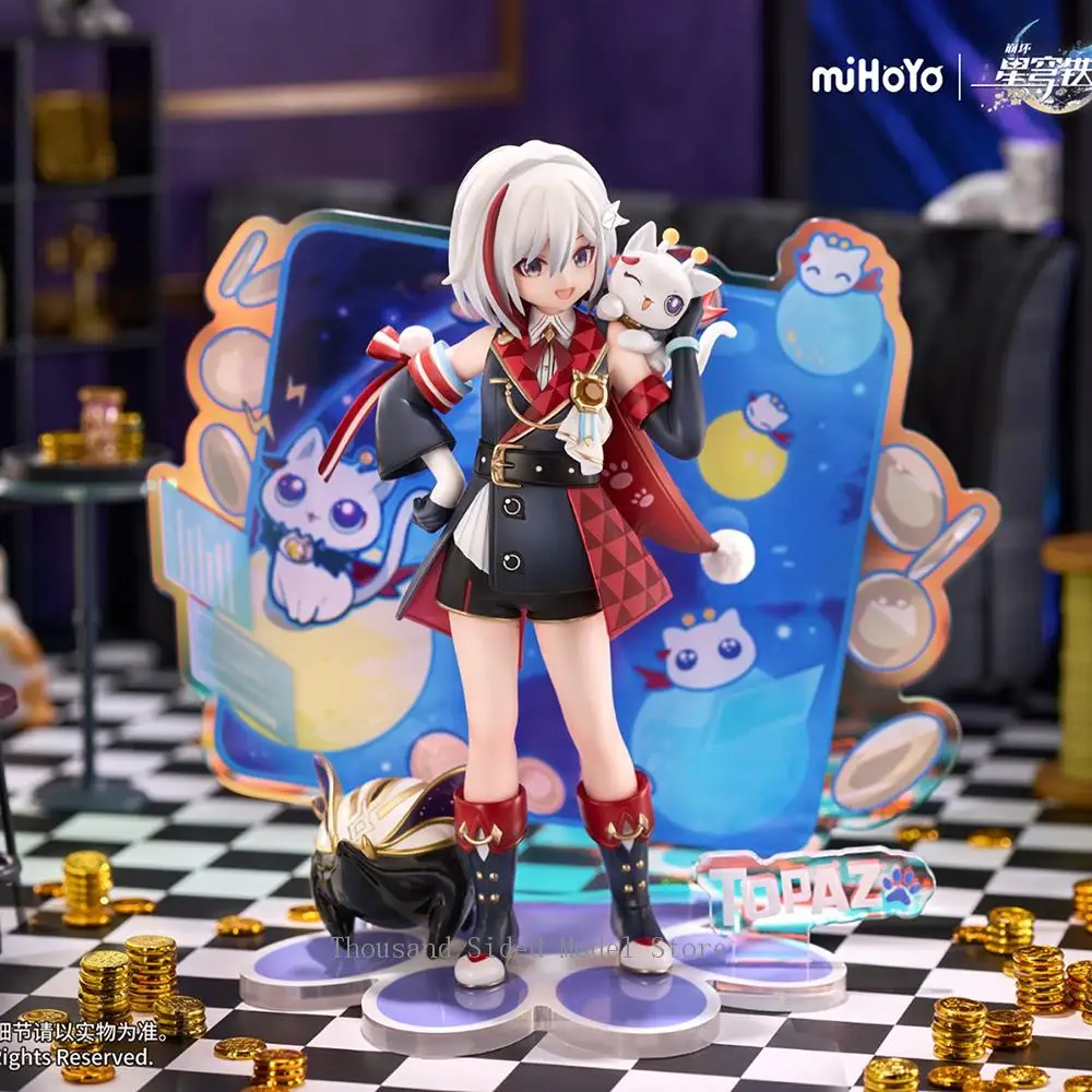 Original RIBOSE Rise Up+ Honkai: Star Rail  Little Cat Series Topaz Numby Action Figure 18CM Nice Collectible Model Decoration