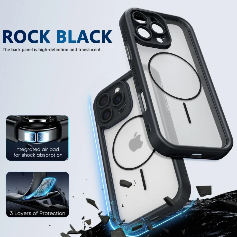 مناسبة لهاتف iPhone 15 Pro Max، حافظة هاتف Apple 16/17، حافظة هاتف مغناطيسية 13/14، ملمس راقي