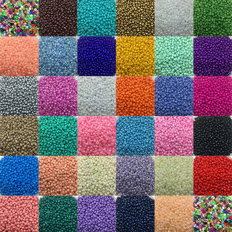 1000 Pcs 2mm Charm Czech Glass Acrylic Seed Beads DIY Bracelet Necklace Jewelry Making Accessories