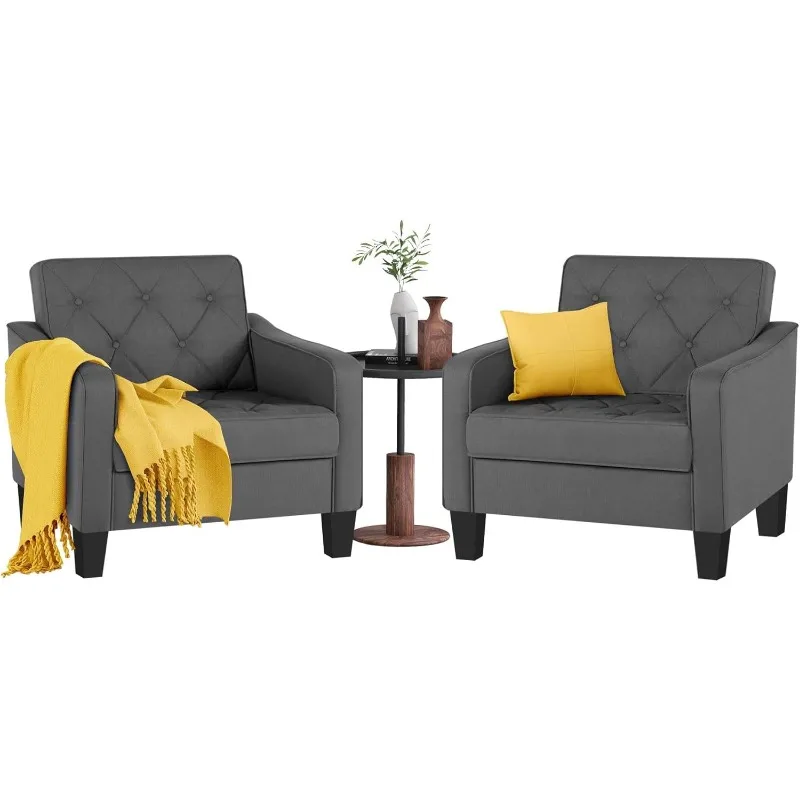 

Living Room Chairs Accent Chairs Set of 2, Waiting Room Arm Chairs, Reading Chairs for Bedroom Comfy Club Chair Tufted,