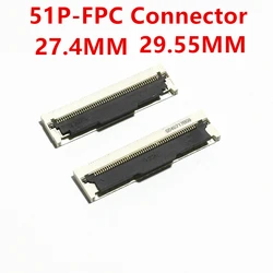 10Pcs 0.5MM FPC FFC Connector 51P Front Flip Cover Wide Body LCD Socket With Buckle FPC FFC Port