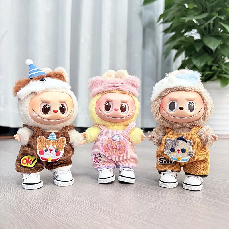 

Cute Animal Shaped Costume Set For Labubu Dolls Including Corgi Brown Bear Cute Hat And Little Pig Styles Fits 15/17cm Labubu