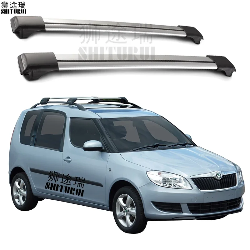 SHITURUI 2Pcs Roof Bars for Skoda Roomster 5 Door MPV 2006 - 2022  Aluminum Alloy Side Bars Cross Rails Roof Rack Luggage