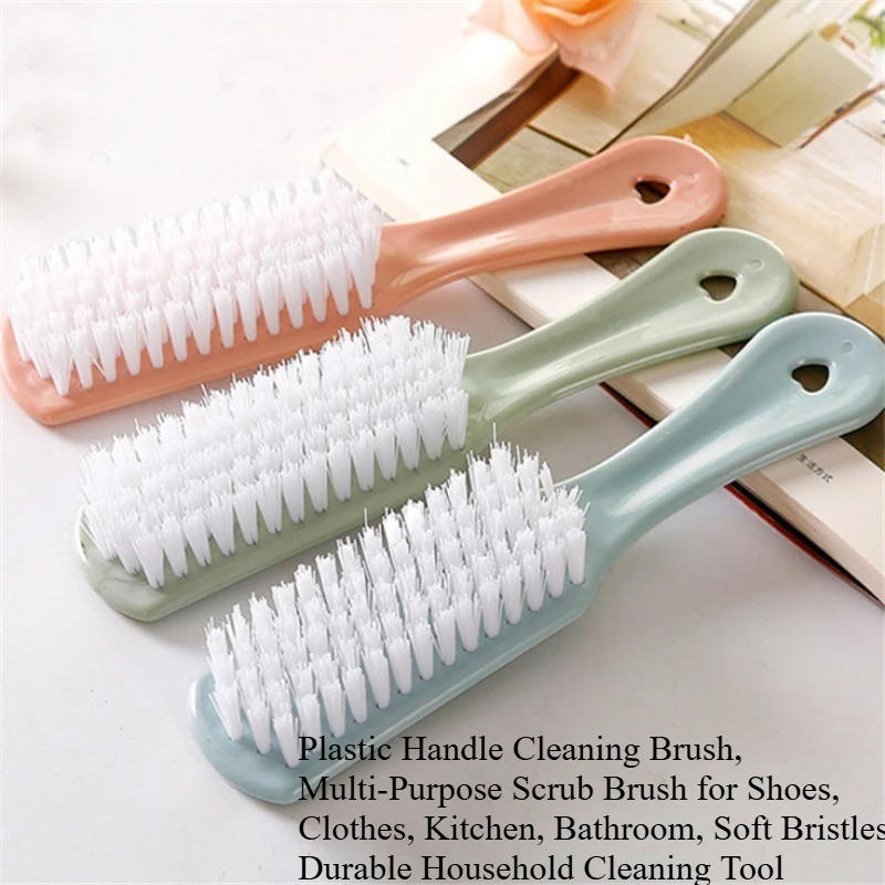Multi-Purpose Household Scrub Brush, Lightweight Plastic Handle Cleaning Brush, Ideal for Shoes, Clothes, Kitchen, Bathroom, Daily Cleaning Use