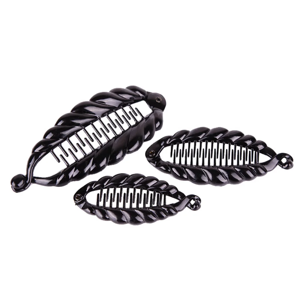 Simple Black Ponytail Holders for Women Girls Fish Shaped Hair Clips Claws Banana Clips Crabs Women Hair Styling Tools Wholesale