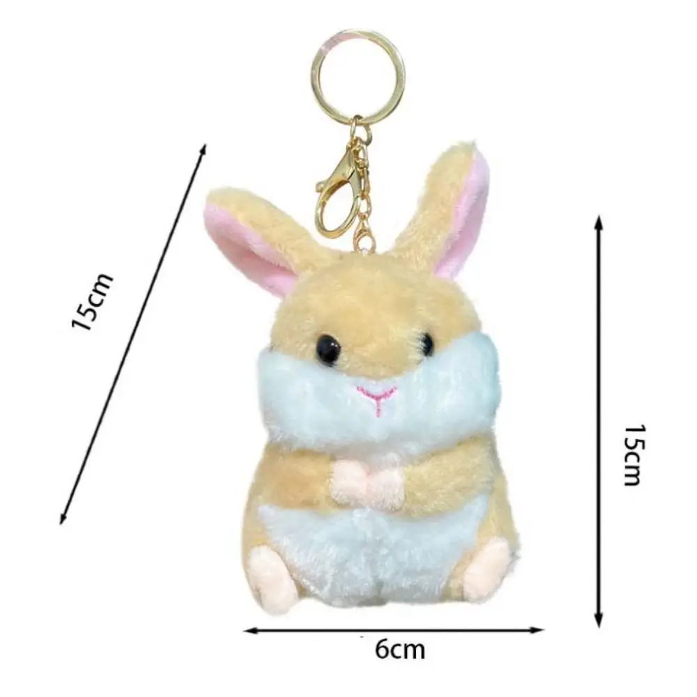 Accompany Toys Schoolbag Accessories Rabbit Plush Keychain Hamster Rabbit Plush Keyring Bunny Plush Keyring Animal Stuffed Toys