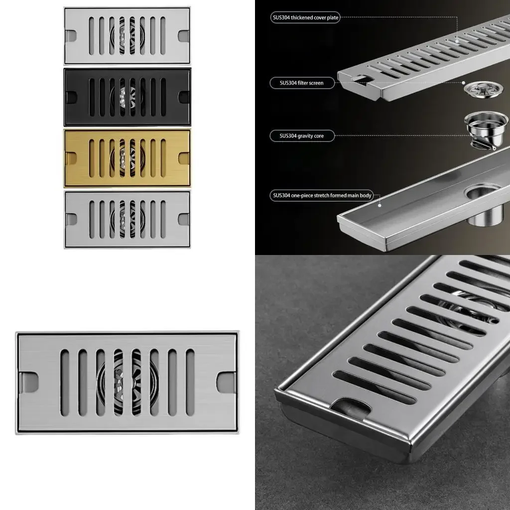 

Practical Sturdy Stainless Steel Floor Drain for Kitchen Balconies and Garage with Elegant Color Designs Daily Use Y5GB