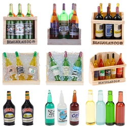 Bier Wijn Drinken Fles Pop Voedsel Keuken Woonkamer Accessoires 1:12 Poppenhuis Miniatuur Speelgoed