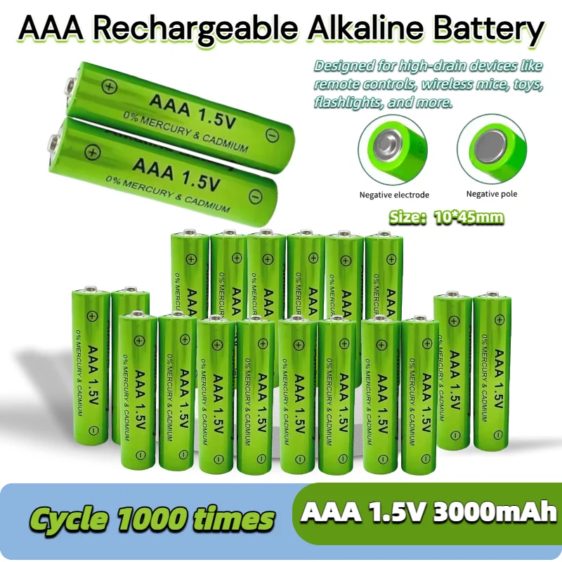 

HOT Original 1.5V AAA Rechargeable Battery 3000mAh AAA Ni-MH Alkaline Battery for Clocks Mice Computers Toys So on