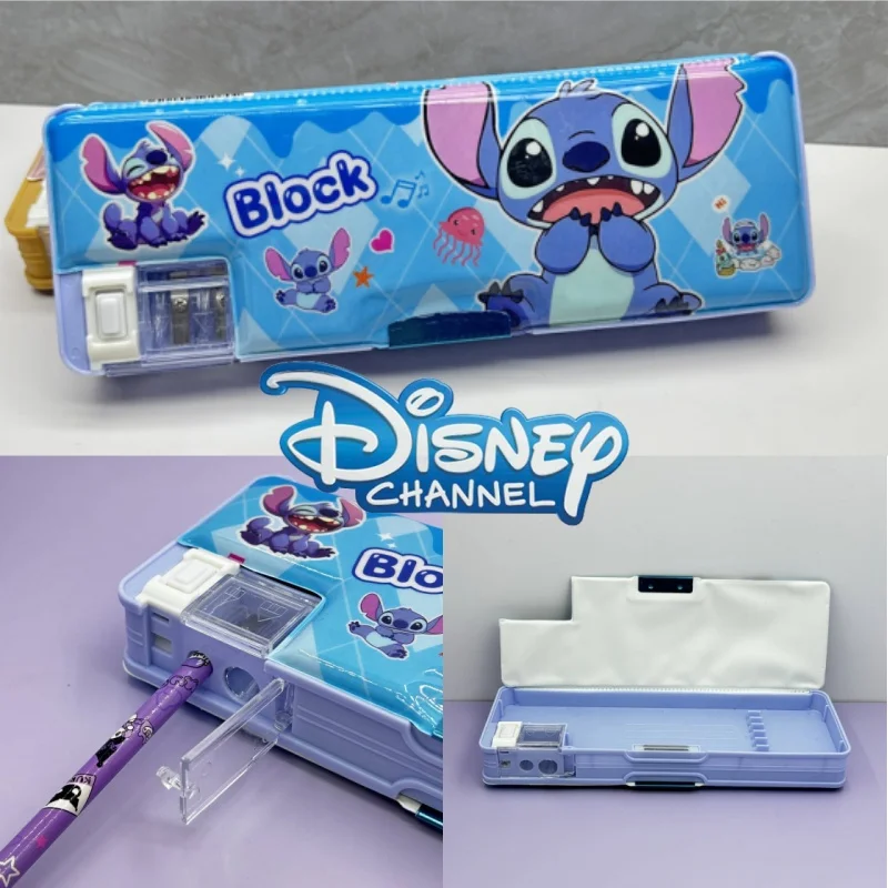 Disney Stitch Briefpapier Box Doppels chicht Harz Briefpapier Box Cartoon Multifunktion speicher Bleistift Fall das Party Kinder Geschenk