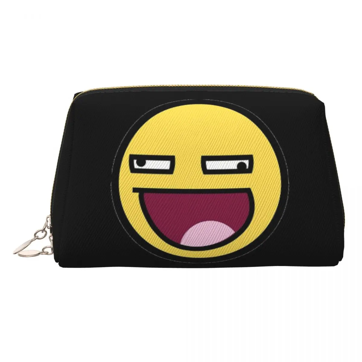 Awesome Face Epic Smiley Women Cosmetic Bag Travel Makeup Organizer Pouch Toiletry Storage Dopp Kit Box