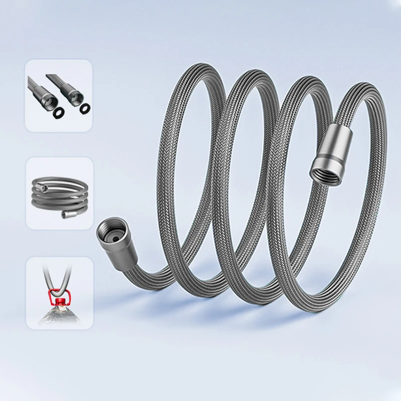 Shower Hoses 2m Washrooms Water Tube Shower Extension Pipe Accessories Bath Showerhead Hose Bathroom Supplies Nylon Material