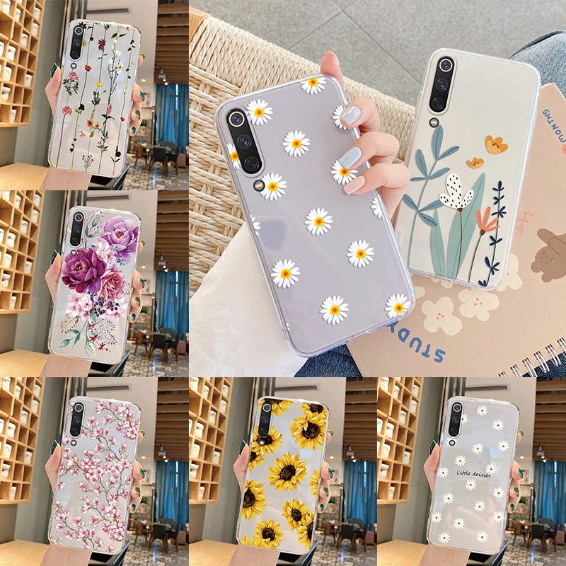 

Vintage Flower Daisy Pattern Case For Xiaomi Mi A3 Lite MiA3 Coque Soft Silicone TPU Transprent Funda For Xiaomi Mi A3 Cover