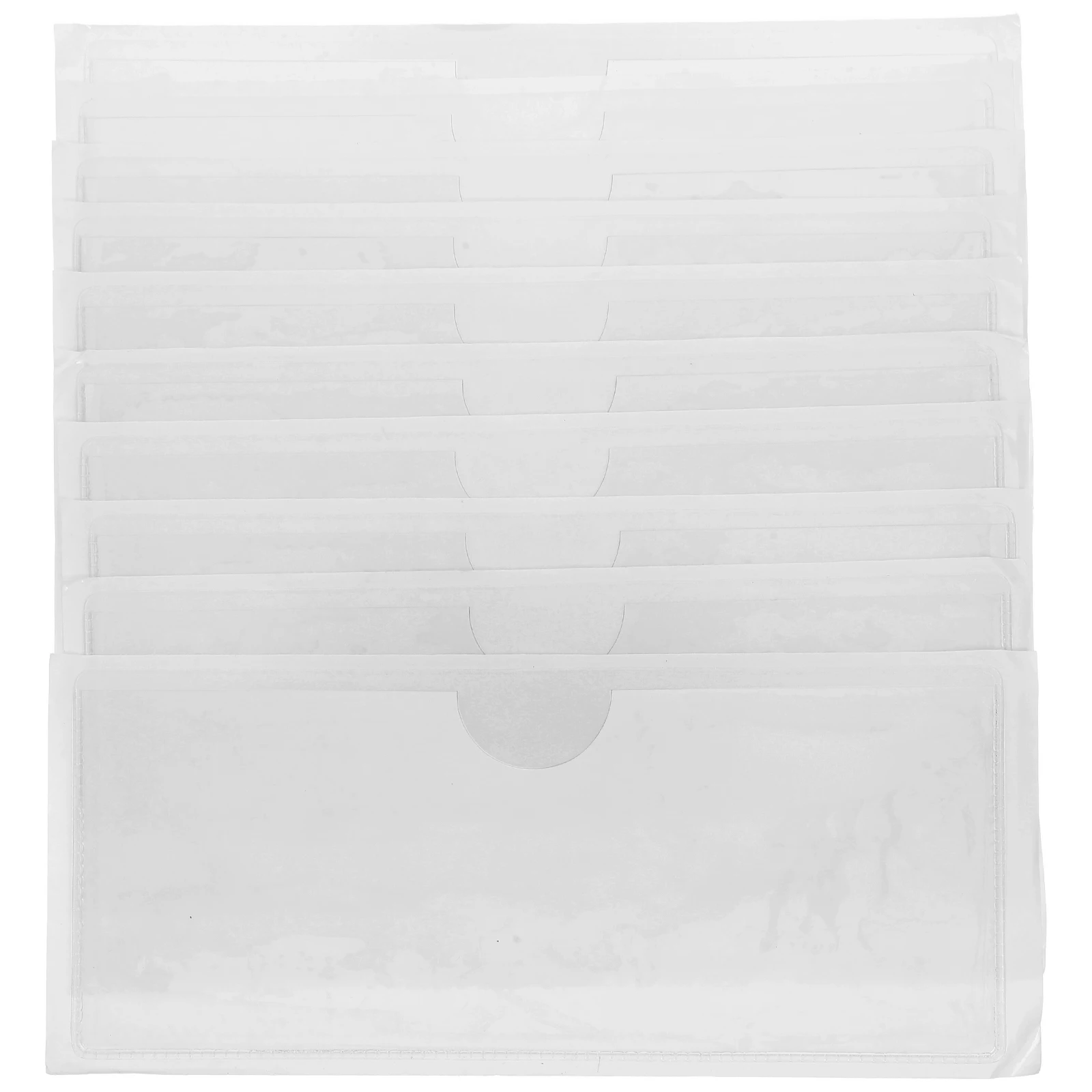 

10 Pcs Adhesive Label Bag Clear Pockets Index Card Water Proof Parking Permit Holder Pvc Business