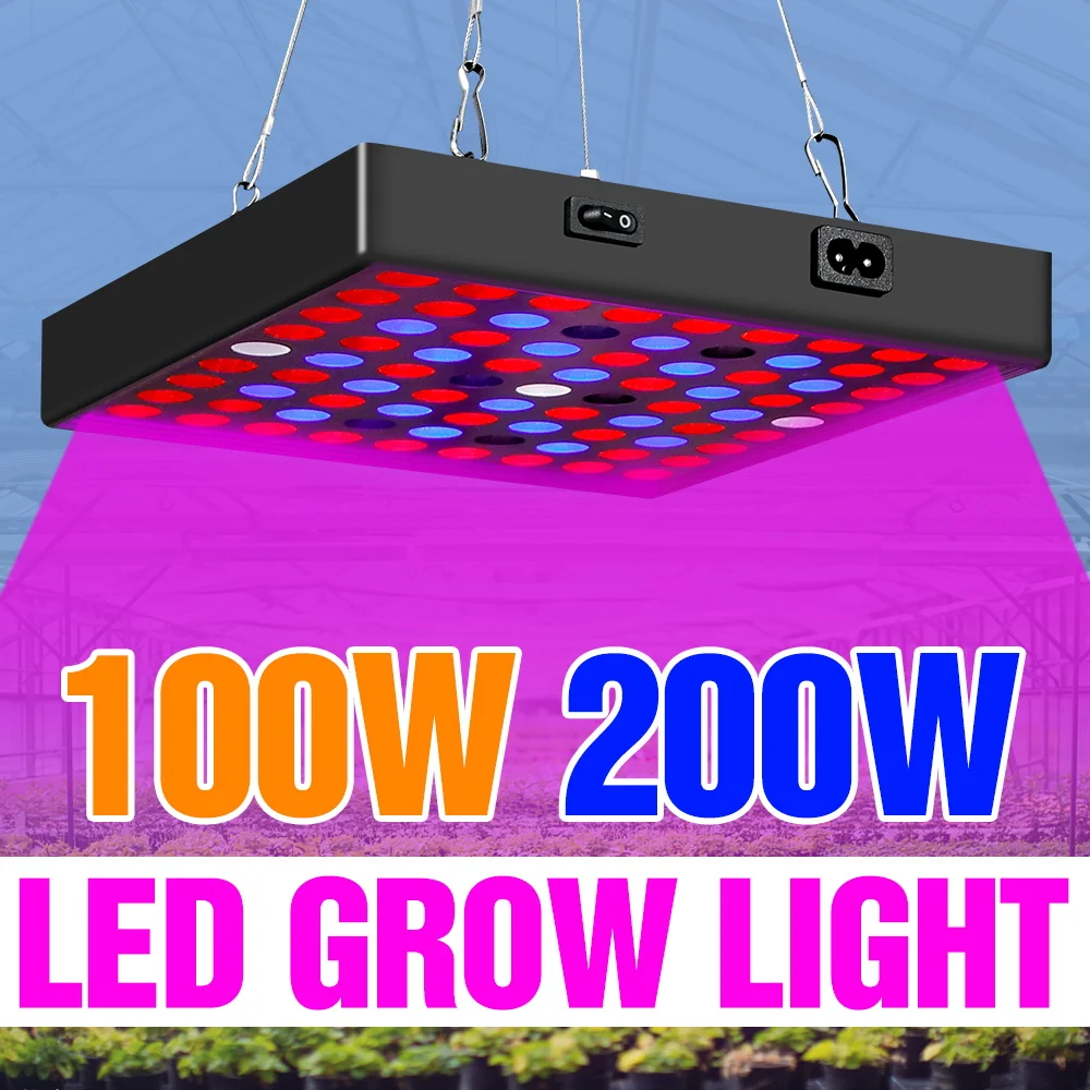 

Светодиодная лампа для растений 200 Вт, полный спектр, для теплиц, гидропоники, суккулентов, рассады, цветов, фруктов, овощей, дополнительное освещение