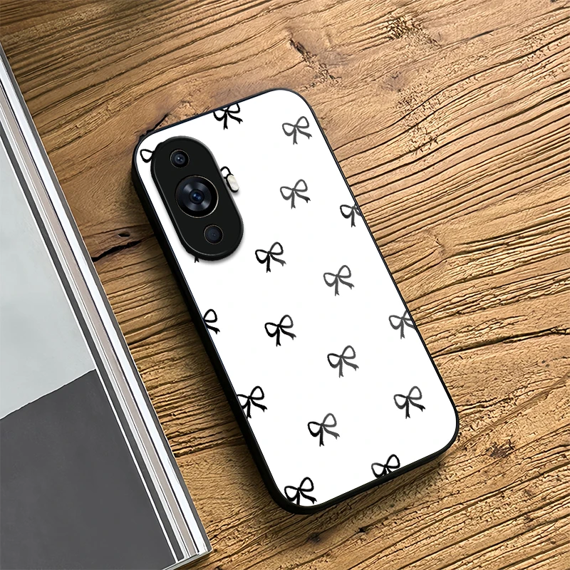 القوس عقدة طباعة جراب هاتف لهواوي نوفا 11 11i 10 9 SE Y61 Y70 زائد Y90 8 8i 7i 7 6 5i 5T 4E 3i 3 غطاء سيليكون زجاجي