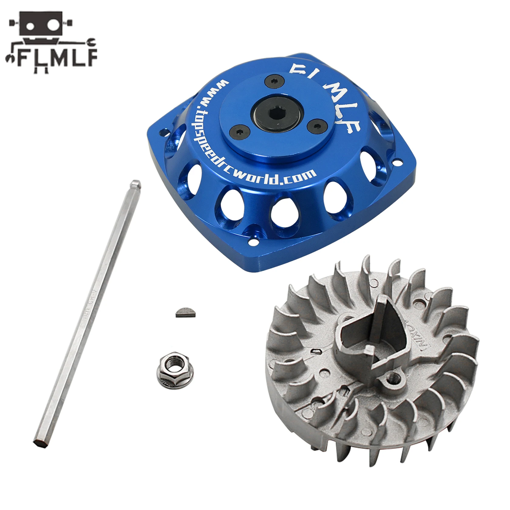 FLMLF 23CC-58CC Motor Metalen Roto Starter of Vliegwiel Kit voor 1/5 Rc Auto Hpi Rofun Km Rovan Baja Losi FG DBXL GoPed Redcat Onderdelen