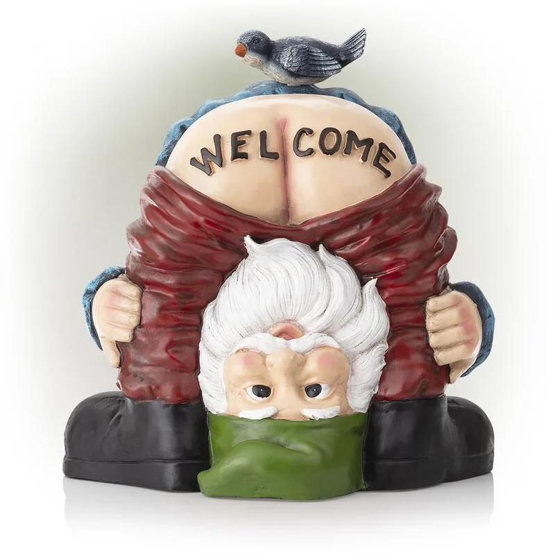 Funny Garden Gnome Statue Prank Dwarf Resin Doll Craft For Garden Entrance
