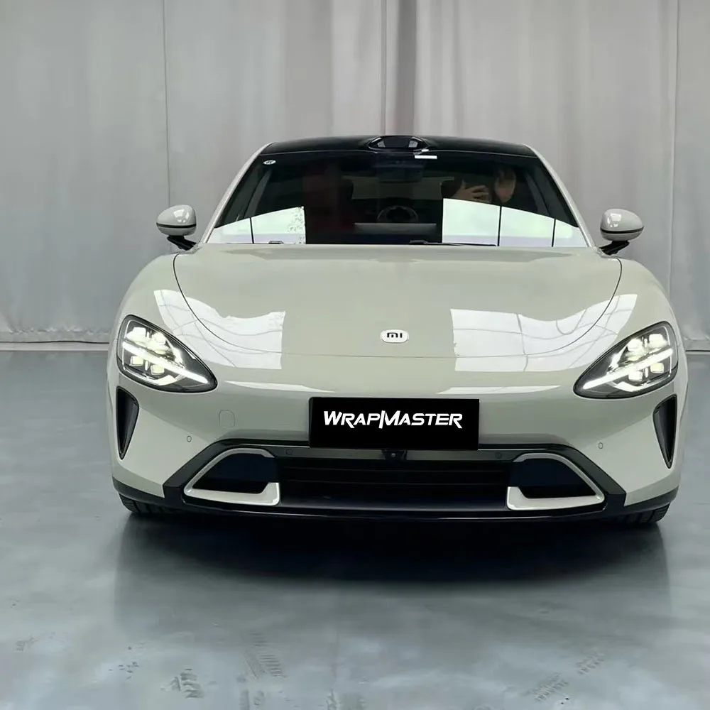 Removable Car Body Film Stretchable Gray Car Wrap Auto Vinyl Premium PET Air Release Easy to Install