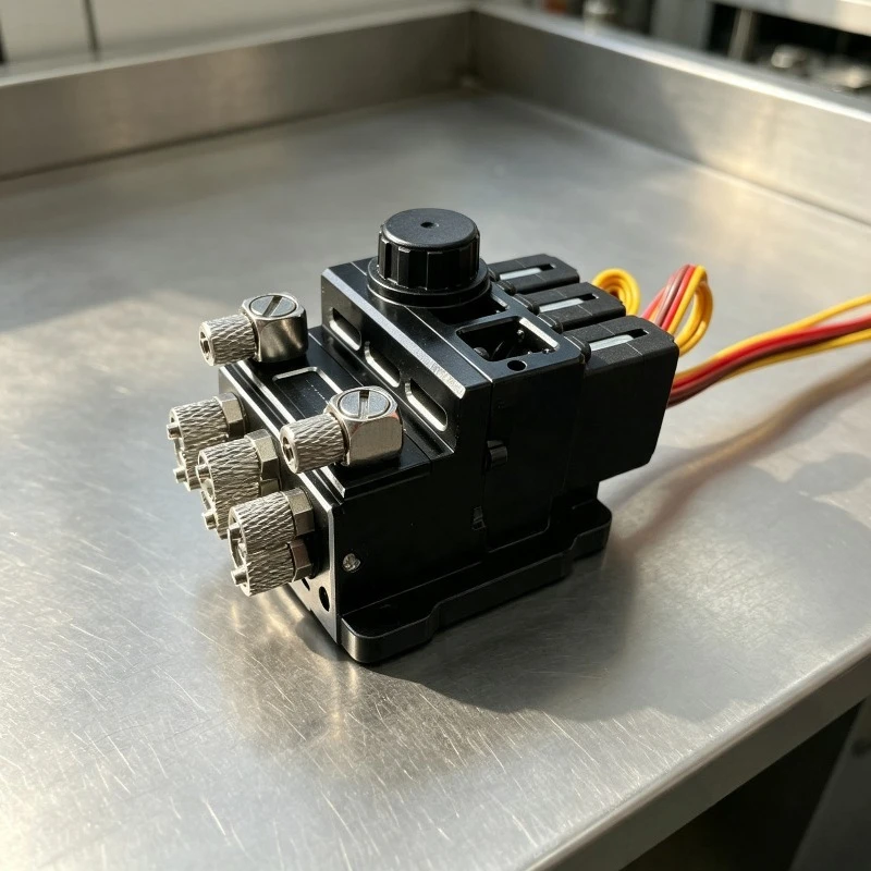 High Precision Micro Metal 3-Way Hydraulic Directional Valve for RC Excavator Forklift Accessories