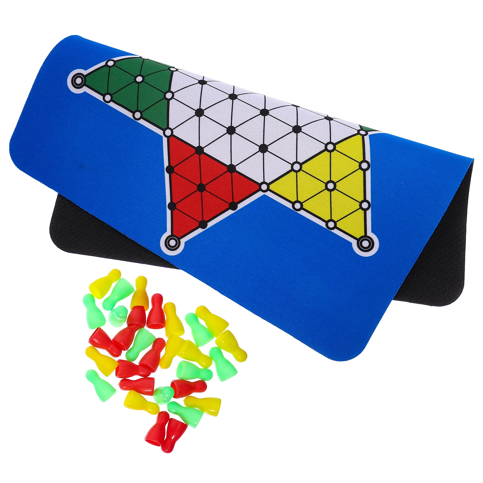 

Chinese Checkers Board Set Foldable Mouse Pad Rubber Chessboard Game Supplies Fun Practical Smooth Wear Resistance