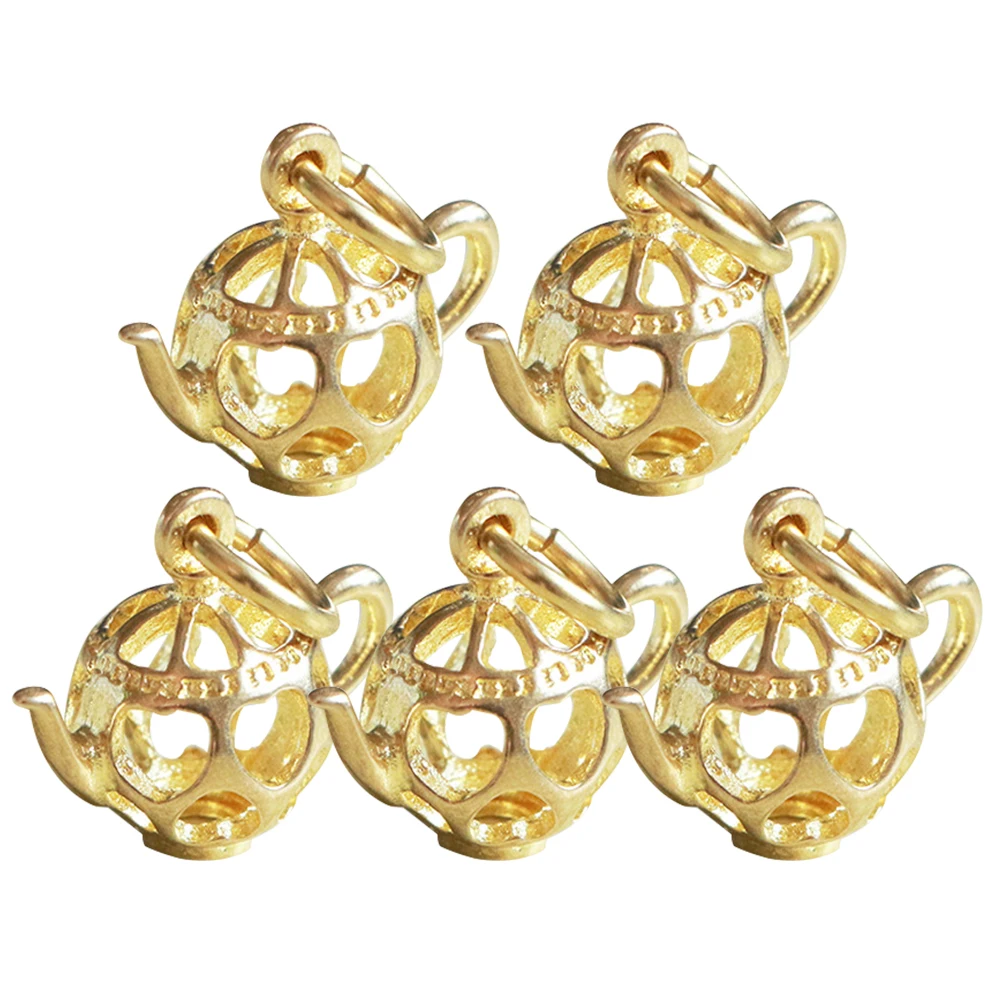 

5pcs Heart Shaped Water Pot Pendant DIY Metal Charms Fashion Jewelry Making Accessories Necklace Bracelet Earrings Craft Project