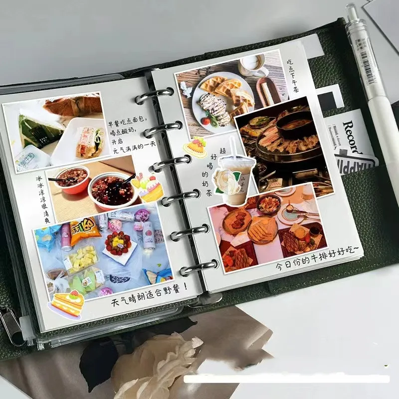 Imagem -03 - Folhas Soltas Faux pu Leather Binder Ring Binder com 45 Folhas Clip-on Notebook Diário Kawaii a7 2023 6
